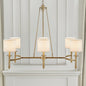 6-Light Drum Shade Chandelier | Bedford Collection Transitional Ceiling Light with Curved Frame — Chrome or Gold, 39.25" Wide