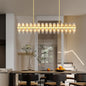 Luxury Crystal Chandelier | Double-Ring LED Ceiling Light for Living Room & Dining Room — Black or Gold, Round or Rectangular