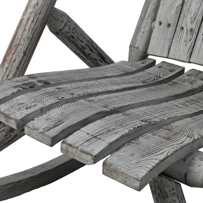 Fir Wood Porch Rocking Chair | Ergonomic High-Back Outdoor Rocker with 330 lb Capacity — Light Gray