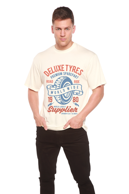 Deluxe Tyres Men's Bamboo Viscose/Organic Cotton Short Sleeve Graphic T-Shirt