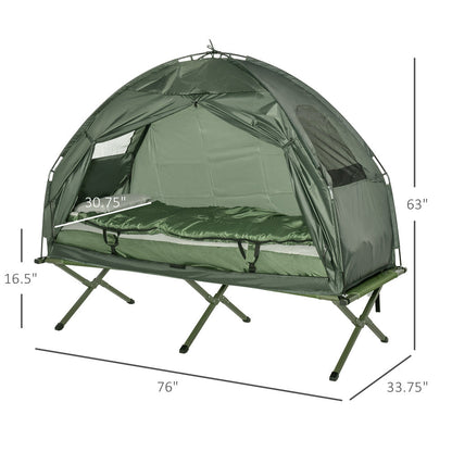 All-in-One Camping Cot Set with Tent, Air Mattress, Sleeping Bag & Pillow | Portable Folding Camp Bed for Adults