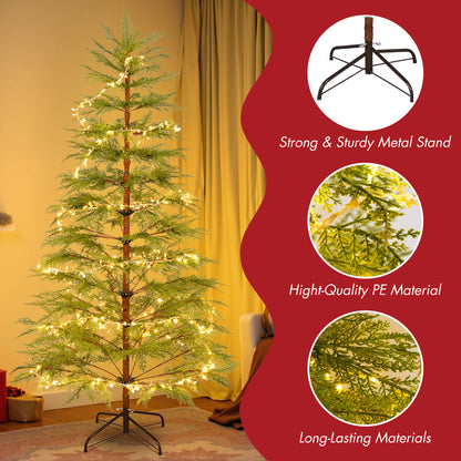6 FT Pre-Lit Artificial Christmas Tree | 300 Star & Moon LED Lights, 612-Tip PE Realistic Branches & Metal Stand — Full Holiday Tree