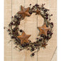 Burgundy Berry Ring w/Stars 6" (Pack of 2)