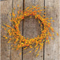 Wispy Orange Buds Flower Wreath 22"