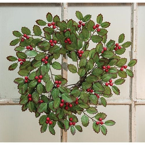 Holly & Berry Candle Ring 4.5"/15"