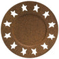 Rust & Black Finish Star Candle Plate  (Pack of 4)