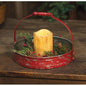 Red Distressed Metal Tray