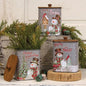 Metal Snowman Canister w/Lid 3 Asstd. (Pack of 2)