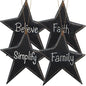 4/Set Black Star Word Orns (Pack of 4)
