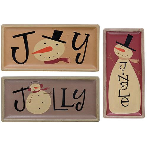 (*Jolly Joy Jingle Snowman Tray Asst.)  (Pack of 4)