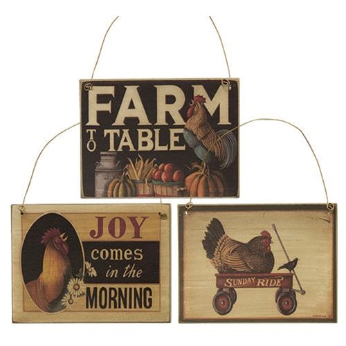 Farm to Table Ornament 3 Asstd.  (Pack of 4)