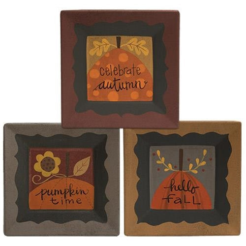 Celebrate Autumn Plate 3 Asstd.  (Pack of 4)
