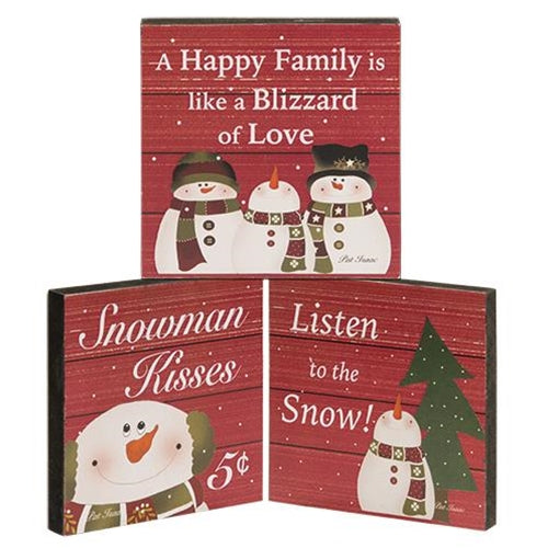 Snowman Kisses Block 3 Asstd. (Pack of 4)