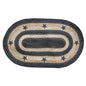Primitive Pewter Star Braided Rug 27"x48"