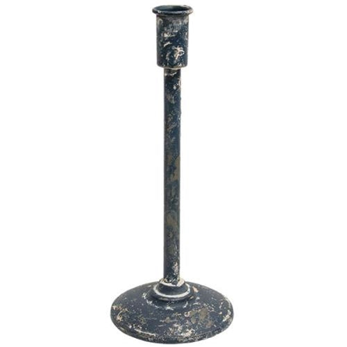 Distressed Black Candle Holder 11.75" (Pack of 2)