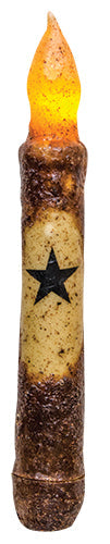 6" Burnt Mustard Star Timer Taper (Pack of 2)