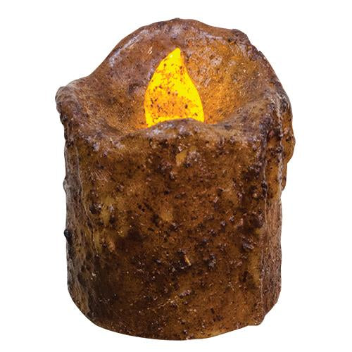 2.5" Mini Burnt Mustard Timer Pillar (Pack of 2)