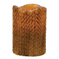 Burnt Mustard Honeycomb Timer Pillar (Pack of 2)