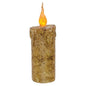 6.5" Burnt Ivory Dripped Flicker Pillar (Pack of 2)