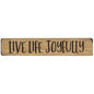 Live Life Joyfully Engraved Block 9" Cream  (Pack of 4)