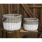 2/Set White Dipped Grain Baskets