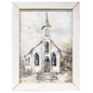 Painted White Church Framed Print White Frame