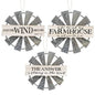 Farmhouse Windmill Hanging Wall Sign 3 Asstd. (Pack of 2)