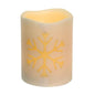 White Snowflake LED Pillar (Pack of 2)