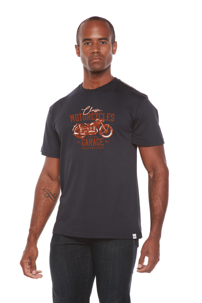 Motorcycles Garage Men's Bamboo Viscose/Organic Cotton Short Sleeve Graphic T-Shirt