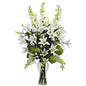 Lily, Delphinium & Hydrangea Silk Arrangement