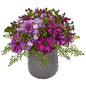 Daisy Bush in Gray Decorative Vase