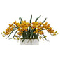 Cymbidium Artificial Arrangement in White Vase