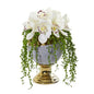 13" Cymbidium Orchid Artificial Arrangement in Designer Urn