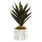 Agave Artificial Plant in Marble Finish Pot