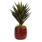 Agave Artificial Plant in Red Planter