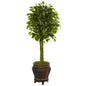 4.5'Braided Ficus Artificial Tree in Planter UV Resistant (Indoor/Outdoor)