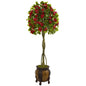 5.5'Bougainvillea Topiary Artificial Tree in Decorative Planter