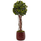 2.5'English Ivy Tree in Red Planter UV Resistant (Indoor/Outdoor)