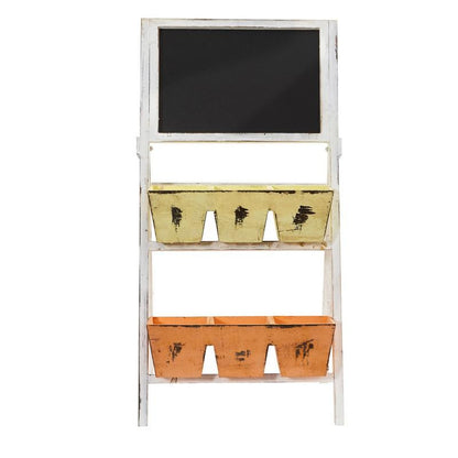 31" Farmhouse Multipurpose Bin and Chalkboard Stand