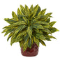 Tradescantia Artificial Plant in Red Vase