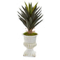 Agave Artificial Plant in White Urn