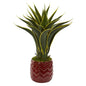 Agave Artificial Plant in Red Planter