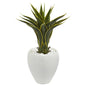 Agave Artificial Plant in White Planter
