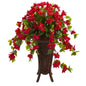 Bougainvillea Artificial Plant in Stand Colored PlanterPlanter