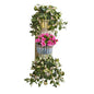 39" Azalea & Hoya Artificial Plant in Wall Decor Planter