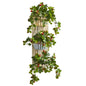 39" Strawberry Artificial Plant in Three-Tiered Wall Decor Planter