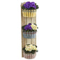 39" African Violet Artificial Plant in Three-Tiered Wall Decor Planter