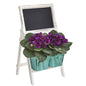 26" Gloxinia Artificial Plant in Farmhouse Stand and Chalkboard