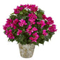 Bougainvillea Artificial Plant in Weathered Oak Planter
