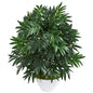 30" Bamboo Palm Artificial Plant in White Planter